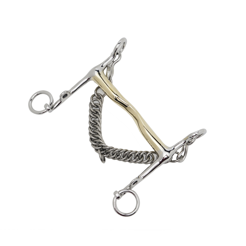 Weymouth Low Port Offset Cuprium Mouth with SS Cheeks (Round Shanks)