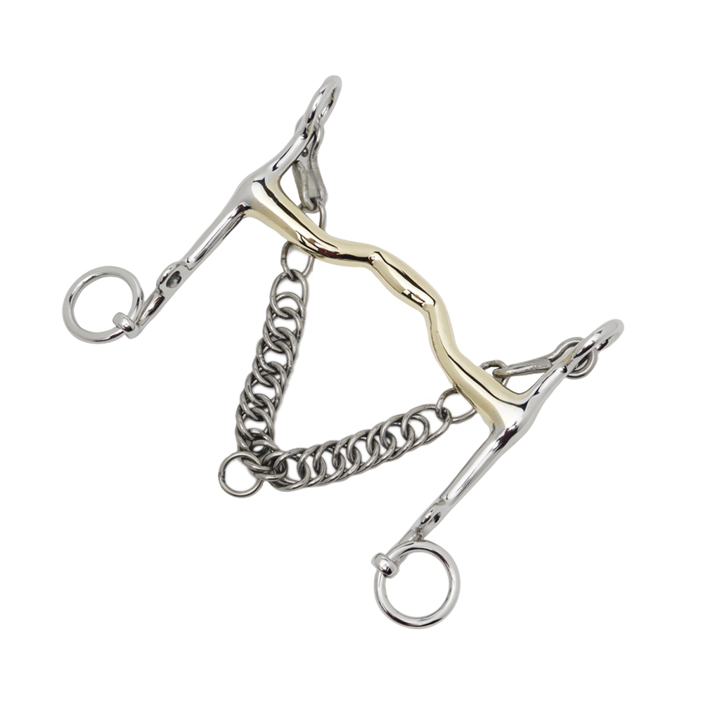 Weymouth Low Port Offset Cuprium Mouth with SS Cheeks (Round Shanks)