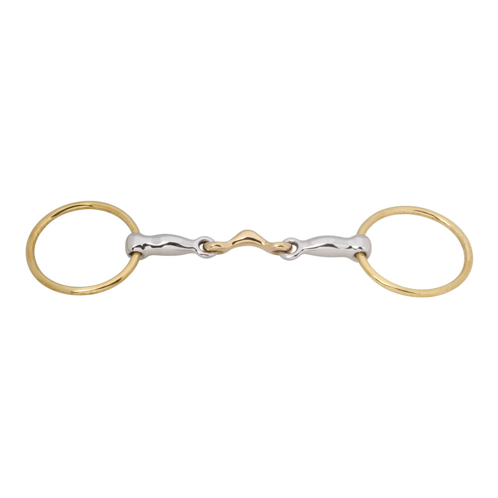 Loose Ring Quarter Moon bit with Cuprium Link & Brass Rings
