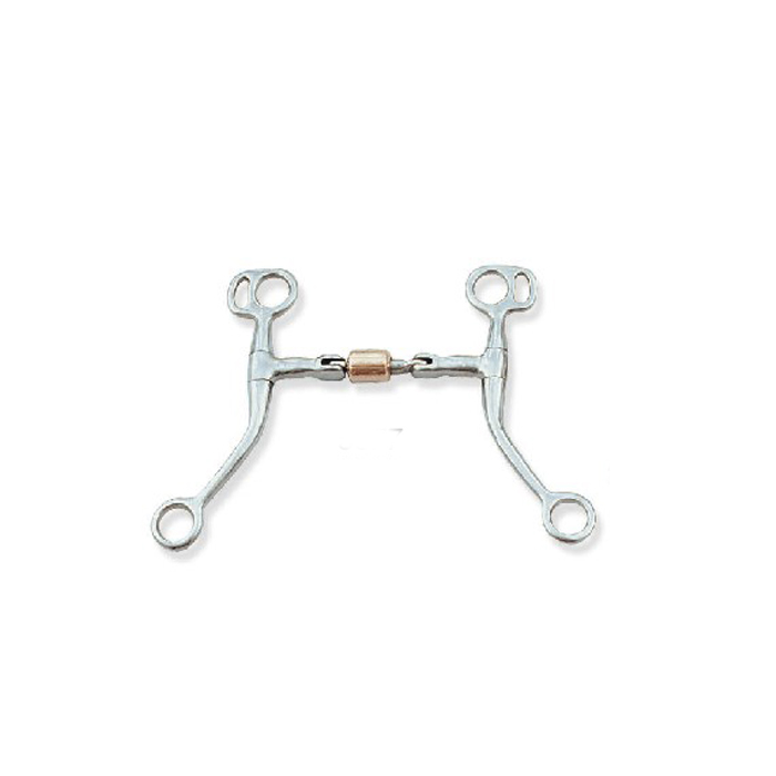 Colt Hinjed Copper Roller Snaffle Bent Cheeks