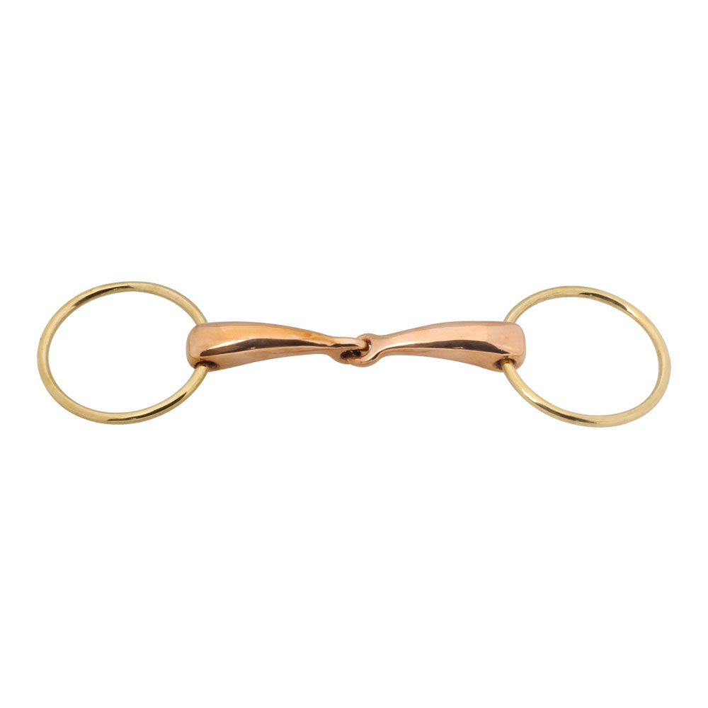 Loose Ring Snaffle Single Jointed Curved Mouth Copper Bit with SB Rings
